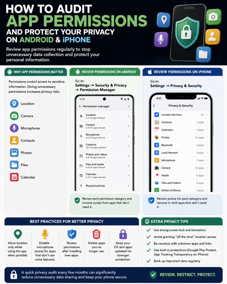 How to Audit App Permissions and Protect Your Privacy on Android & iPhone