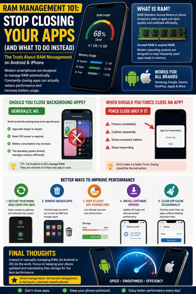 Should You Close Background Apps The Truth About RAM Management on Android & iPhone