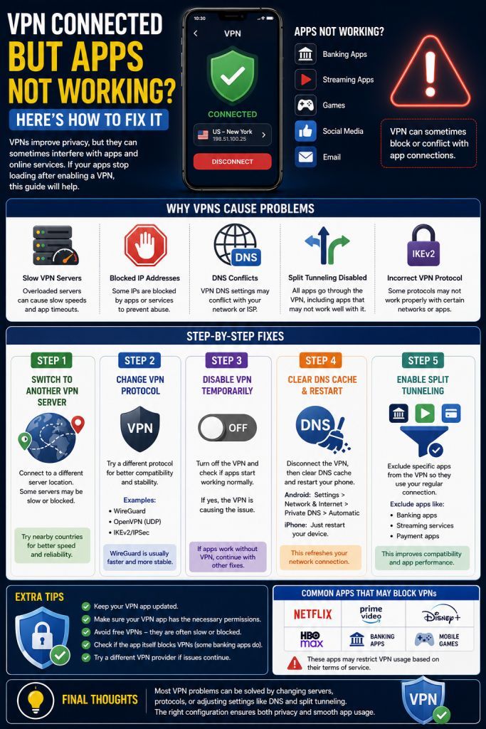 VPN Connected but Apps Not Working Here's How to Fix It